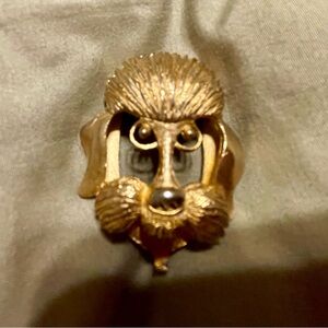 Vintage Gold Tone Poodle Brooch